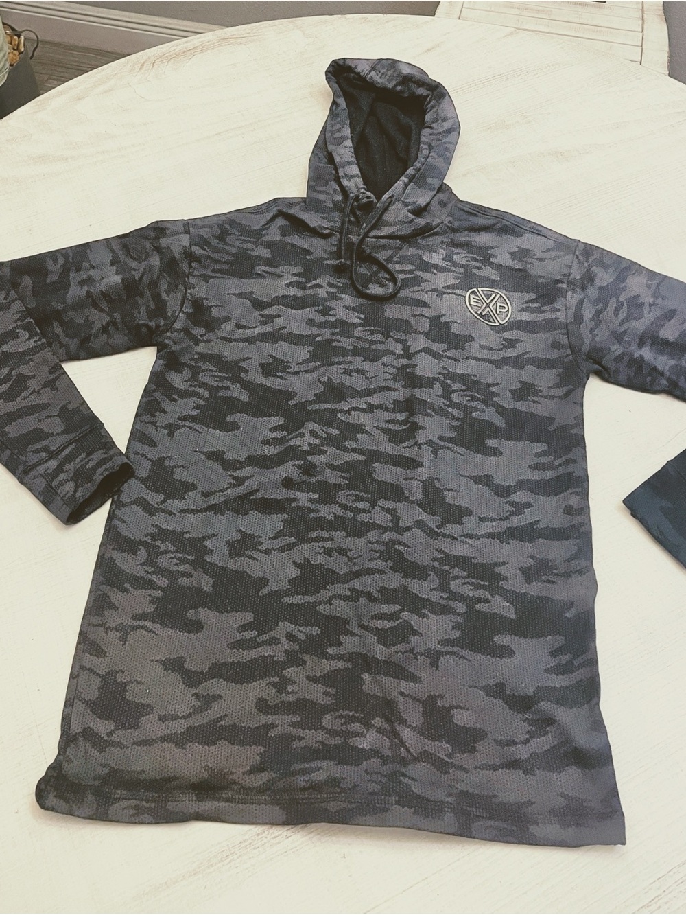 Express Men's Black Camo Hooded Pullover